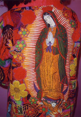 Mexican Madonna with flower appliqué