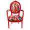 Handpainted chair with stitched and appliquéd 1950's fabric